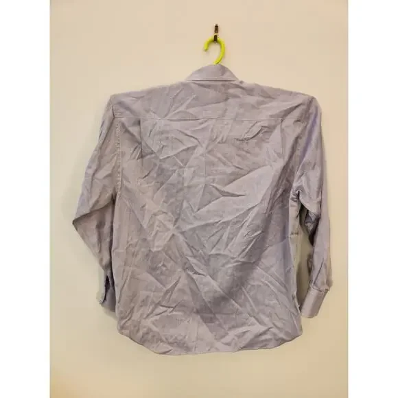 Robert Talbott Carmel 100% Cotton Shirt Mens XL Blue Herringbone Long Sleeve - Picture 4 of 13